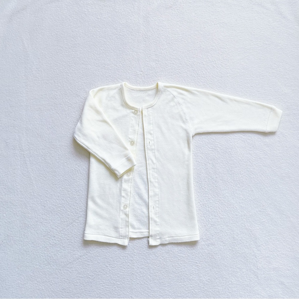 4/$22 Soft Cream Off-white Button-Front Lightweight Slim Cardigan 18-24M 2T
